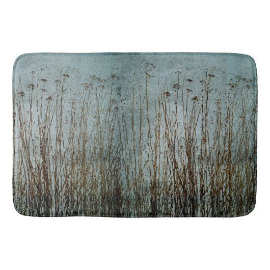 Blauwgroen groen blauw bruin gedroogde Planten Badmat (Voorkant)