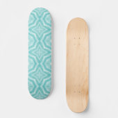 Blauwgroen groen blauw geometrisch ontwerp persoonlijk skateboard (Voorkant)
