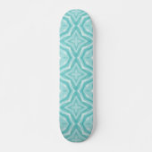 Blauwgroen groen blauw geometrisch ontwerp persoonlijk skateboard (Voorkant)
