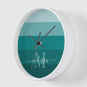 Blauwgroen Groen Blauw Kleurenblok Monogram Stijln (Hoek)