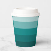 Blauwgroen Groen Blauw Kleurenblok Monogram Stijln Papieren Bekers (Achterkant)