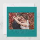 Blauwgroen groen blauw PIZZA Moderne Minimale brui Bedankkaart (Achterkant)