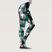 Blauwgroen Groen Blauw Wit Abstract Pset Leggings (Rechts)