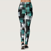 Blauwgroen Groen Blauw Wit Abstract Pset Leggings (Achterkant)