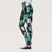 Blauwgroen Groen Blauw Wit Abstract Pset Leggings (Links)