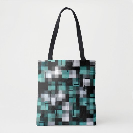 Blauwgroen Groen Blauw Wit Abstract Pset Tote Bag (Voorkant)