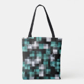 Blauwgroen Groen Blauw Wit Abstract Pset Tote Bag (Achterkant)