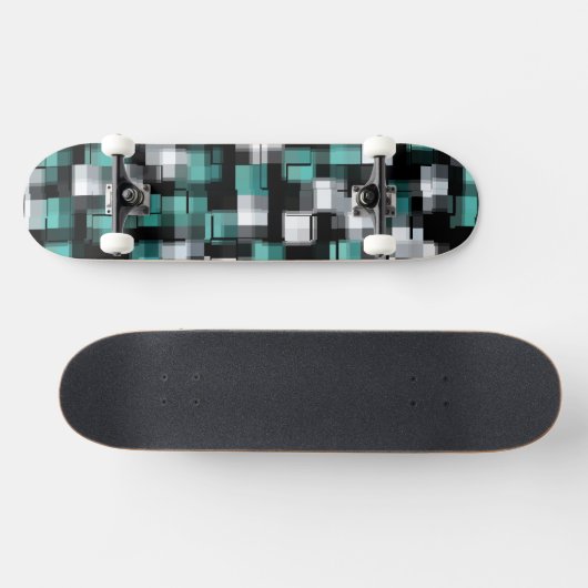 Blauwgroen groen blauw zwart-wit tonrendy speldenp persoonlijk skateboard (Horizontaal)