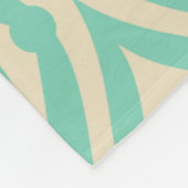 Blauwgroen-Groen & Cream Retro Geometrisch Patroon Fleece Deken (Hoek)