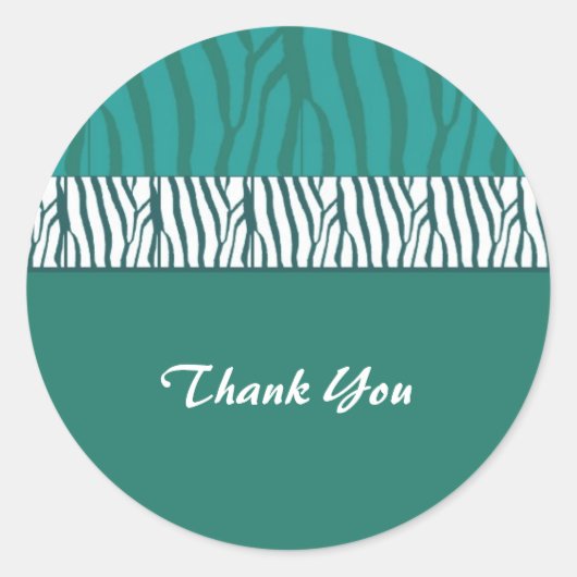 Blauwgroen Groen Dank u Ronde Sticker (Voorkant)