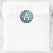Blauwgroen groen | Elegant Modern Monogram Label (Tas)