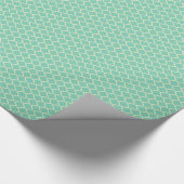 Blauwgroen-groen en Beige Patroon Quatrefoil Cadeaupapier (Hoek)