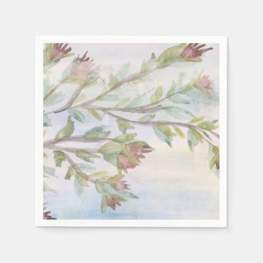 Blauwgroen Groen en Bourgogne Servetten (Voorkant)