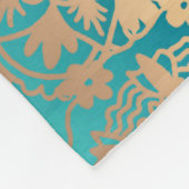 Blauwgroen groen en Gold Mandala Pattern Fleece Deken (Hoek)