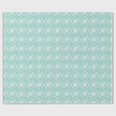 Blauwgroen-groen en wit Abstract kerstsnowflake Cadeaupapier (Vlak)