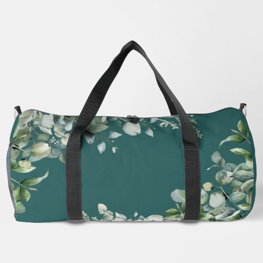 Blauwgroen groen en wit eucalyptus bruid groot duf plunjezak (Achterkant)