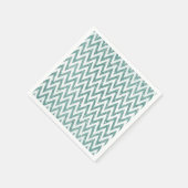 Blauwgroen Groen en Wit Faux Glitter Zigzag Servet (Hoek)