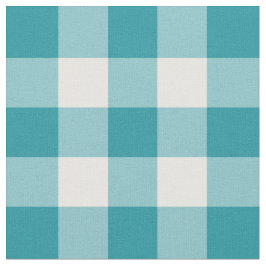 Blauwgroen groen en wit gingham-patroonweefsel stof