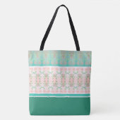 Blauwgroen groen en wit tote bag (Voorkant)