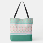 Blauwgroen groen en wit tote bag (Achterkant)