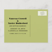 Blauwgroen/Groen Fancy Kunstdeco sparen het Briefk Aankondigingskaart (Achterkant)