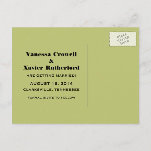 Blauwgroen/Groen Fancy Kunstdeco sparen het Briefk Aankondigingskaart (Achterkant)