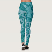  Blauwgroen groen flessenpatroon Leggings (Achterkant)