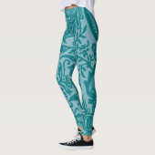  Blauwgroen groen flessenpatroon Leggings (Links)