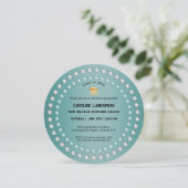 Blauwgroen Groen Geborsteld Metaal & Parels Afstud Kaart (Staand voorkant)