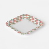 Blauwgroen groen gecentreerd modern vierkant papieren bordje (Gebogen)