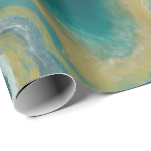 Blauwgroen groen gekleurd marmer Abstracte naam mo Cadeaupapier (Rol Hoek)