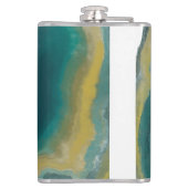 Blauwgroen groen gekleurd marmer Abstracte naam mo Heupfles (Achterkant)