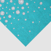 Blauwgroen groen glitter met diamanten tissuepapier (Detail)