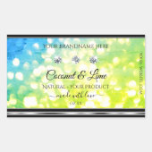 Blauwgroen groen glitterproduct met etiket diamant (Voorkant)