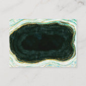 Blauwgroen Groen & Goud Agaat Marmer Bruiloft Sche Informatiekaartje (Achterkant)
