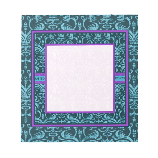 Blauwgroen Groen Grunge Elegant Notitieblok (Voorkant)