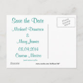 Blauwgroen groen hart van bloemen ingelijst Briefk Aankondigingskaart (Achterkant)