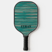 Blauwgroen groen hout pickleball paddle (Achterkant)