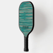 Blauwgroen groen hout pickleball paddle (Links)