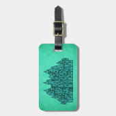 Blauwgroen groen kasteel. bagagelabel (Voorkant verticaal)