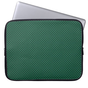 Blauwgroen groen koolstofvezelstijldecor laptop sleeve