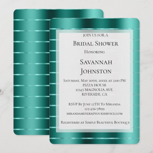 Blauwgroen groen lint Vrijgezellenfeest Kaart (Voorkant / Achterkant)