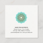 Blauwgroen Groen Lotus Mandala Yoga Meditation Hol Vierkante Visitekaartje (Achterkant)