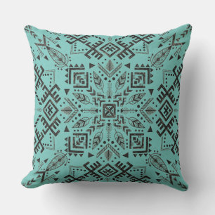 Blauwgroen Groen Mandala Pillow Buitenkussen