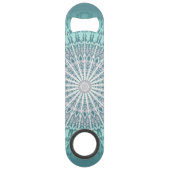 Blauwgroen Groen Mandala Speed Flessenopener (Achterkant)