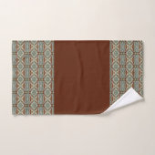 Blauwgroen groen met donkerbruin bad handdoek (Handdoek)