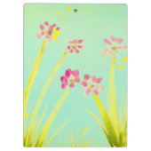 Blauwgroen groen met Floral Klembord (Achterkant)