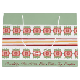 Blauwgroen groen met gecomprimeerd tapatroon (stri groot cadeauzakje