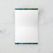 Blauwgroen, groen met palmbladkalligrafiescript bedankkaart (Binnen)