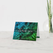 Blauwgroen, groen met palmbladkalligrafiescript bedankkaart (Voorkant)